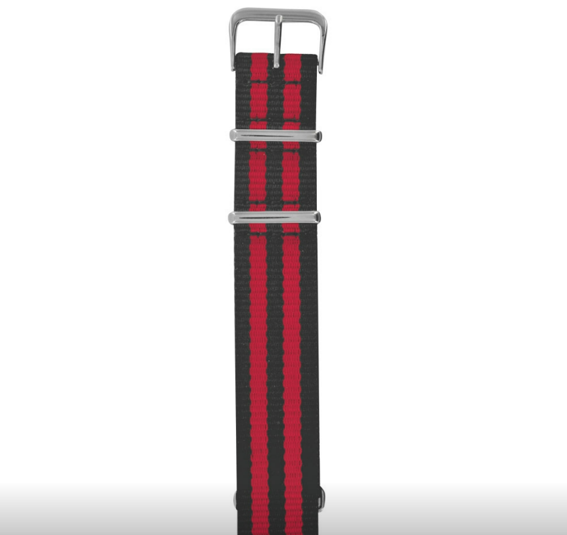 Schwarz-rot gestreifte NATO-Nylon-Uhrenarmbänder