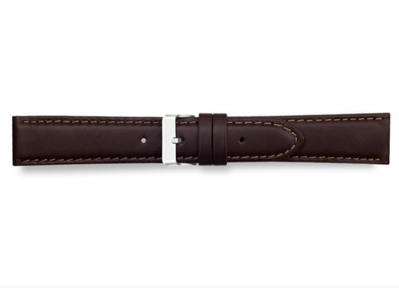 Uhrenarmbänder aus Rindsleder, pigmentierte korrigierte Blume, gebogen, braun