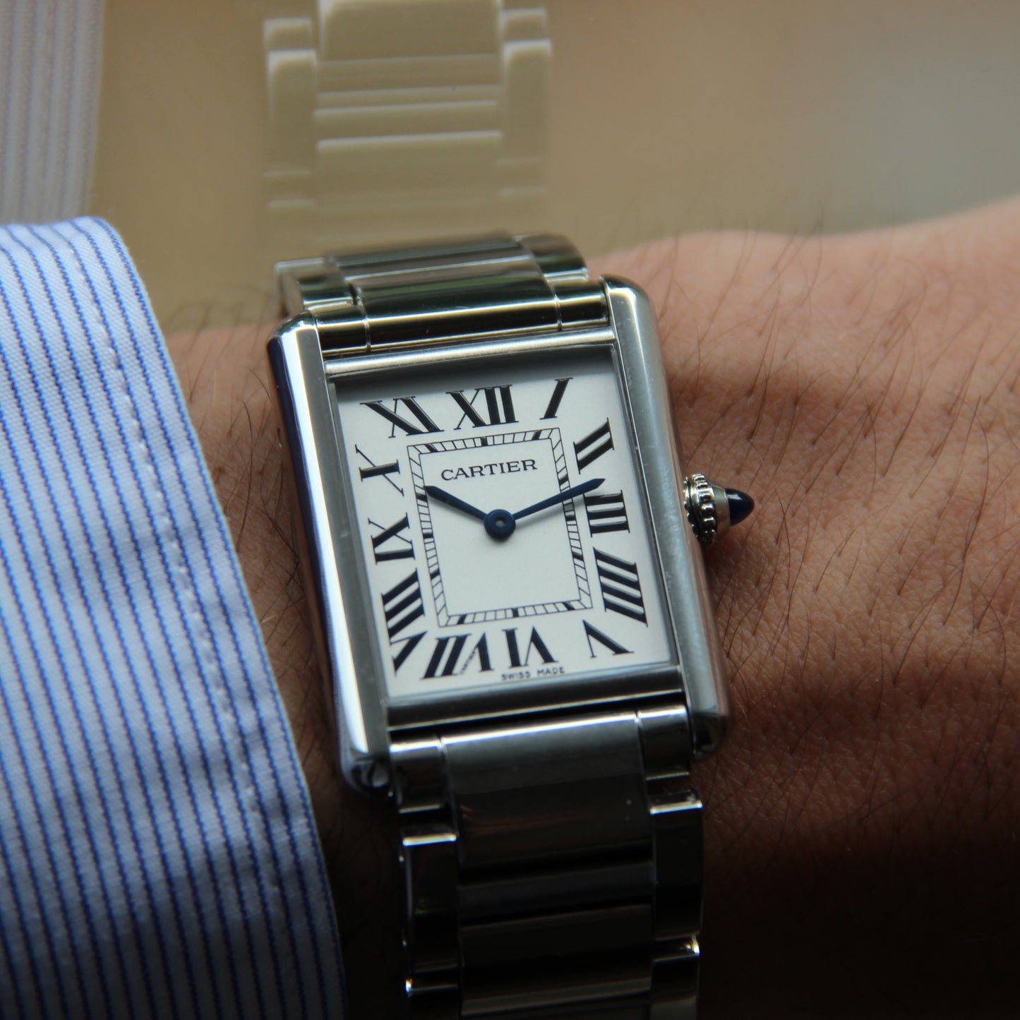 Cartier Tank Must Large Model Reference WSTA0052 Caliber 157 Full Set 2022 (Leather or steel strap of your choice)