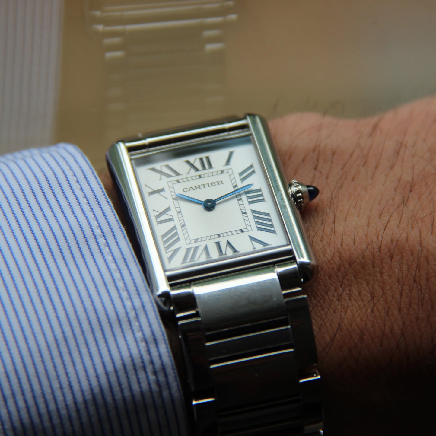 Cartier Tank Must Large Model Reference WSTA0052 Caliber 157 Full Set 2022 (Leather or steel strap of your choice)