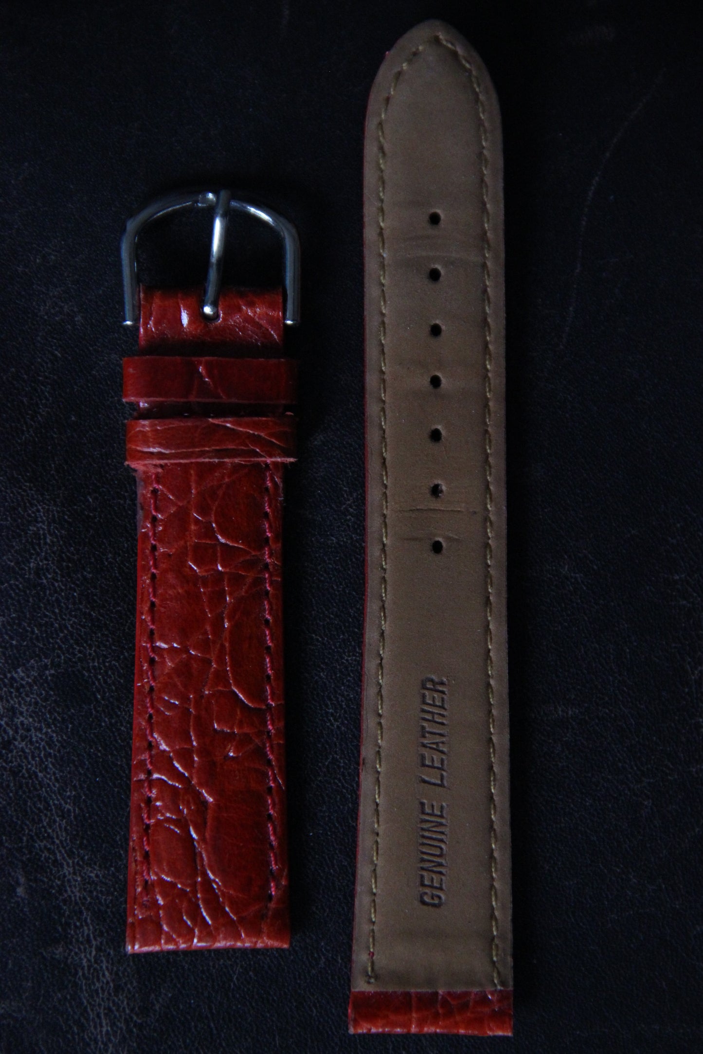 Bracelet cuir de bovin rouge