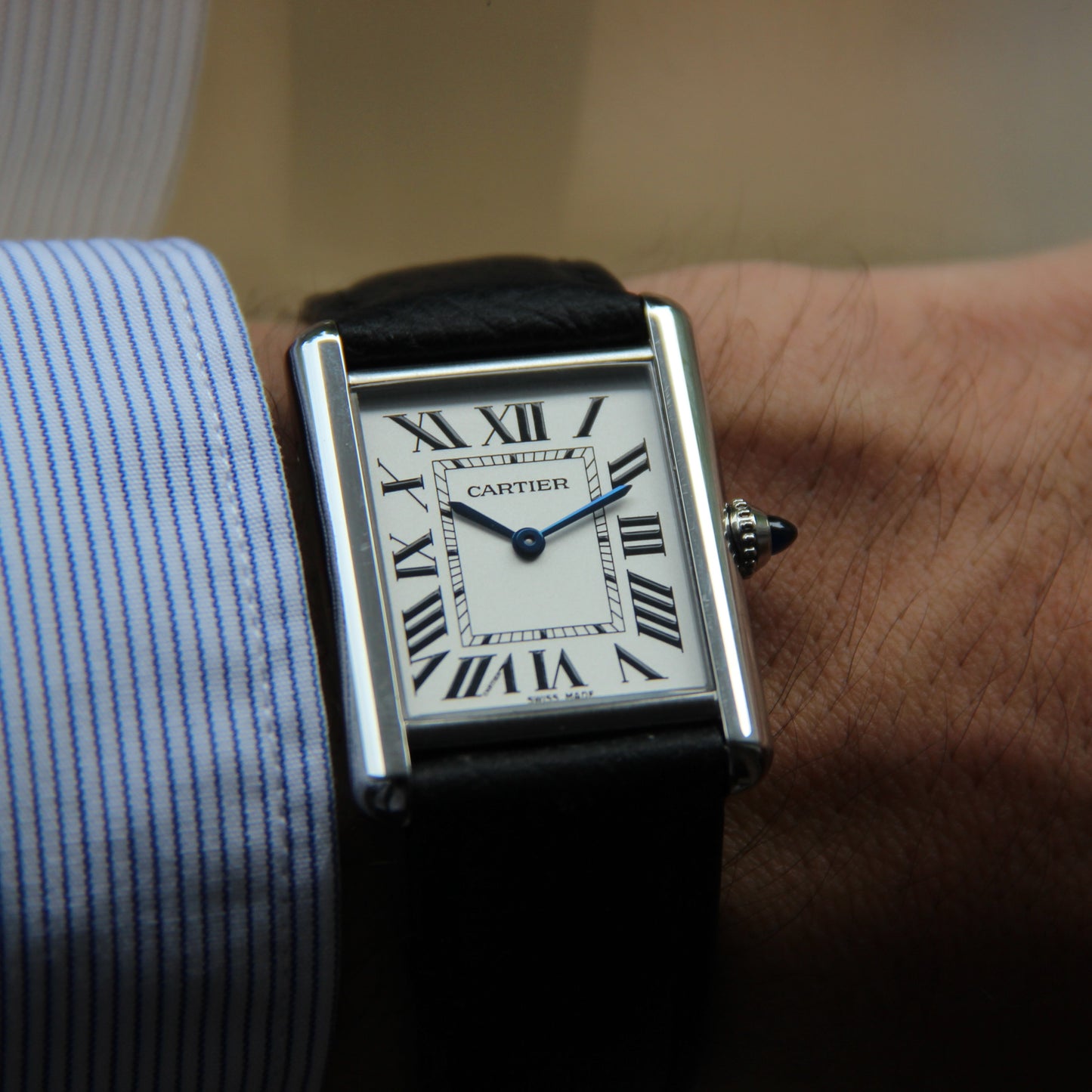 Cartier Tank Must Large Model Reference WSTA0052 Caliber 157 Full Set 2022 (Leather or steel strap of your choice)