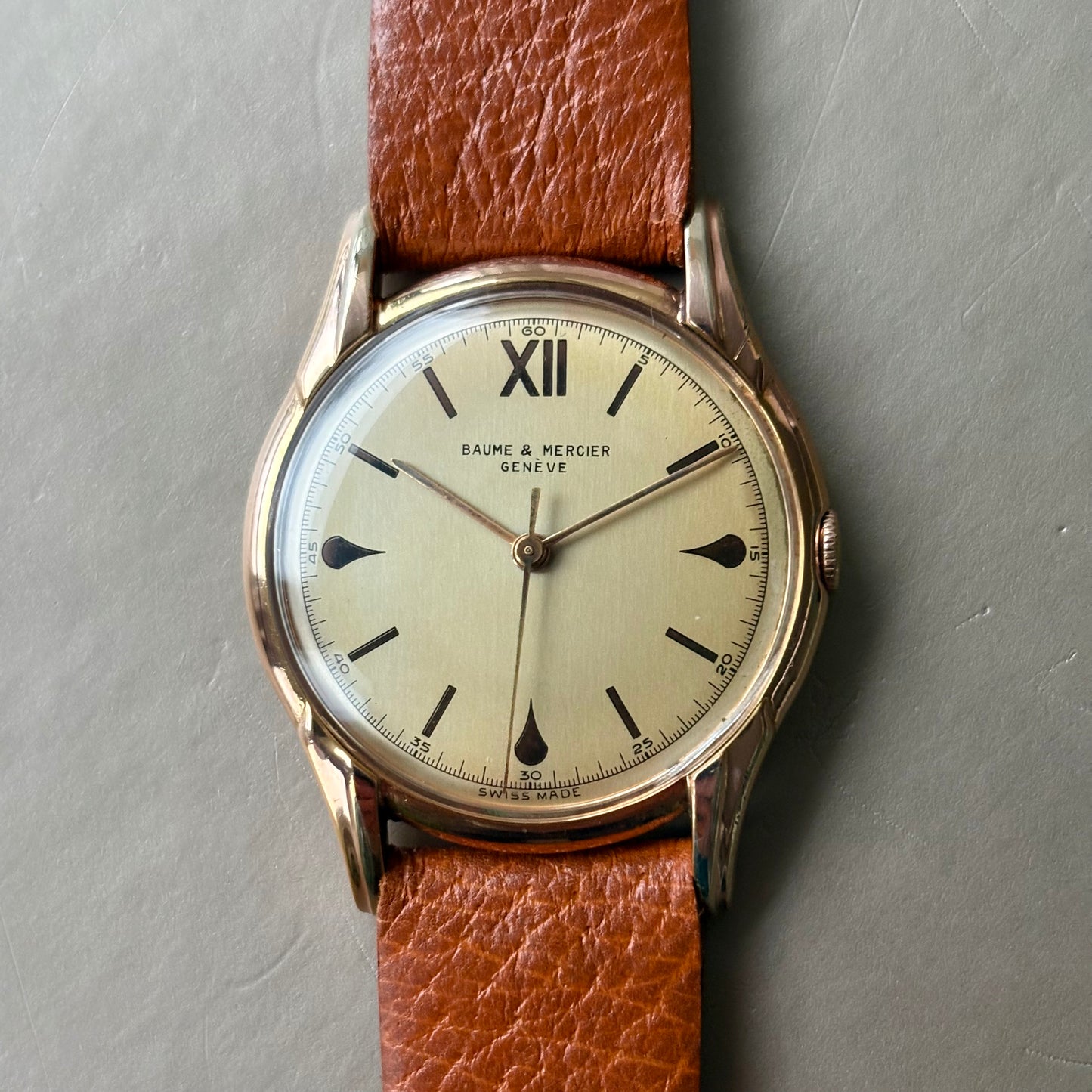 Baume & Mercier – Années 1950 – Plaqué Or – Style Art Déco