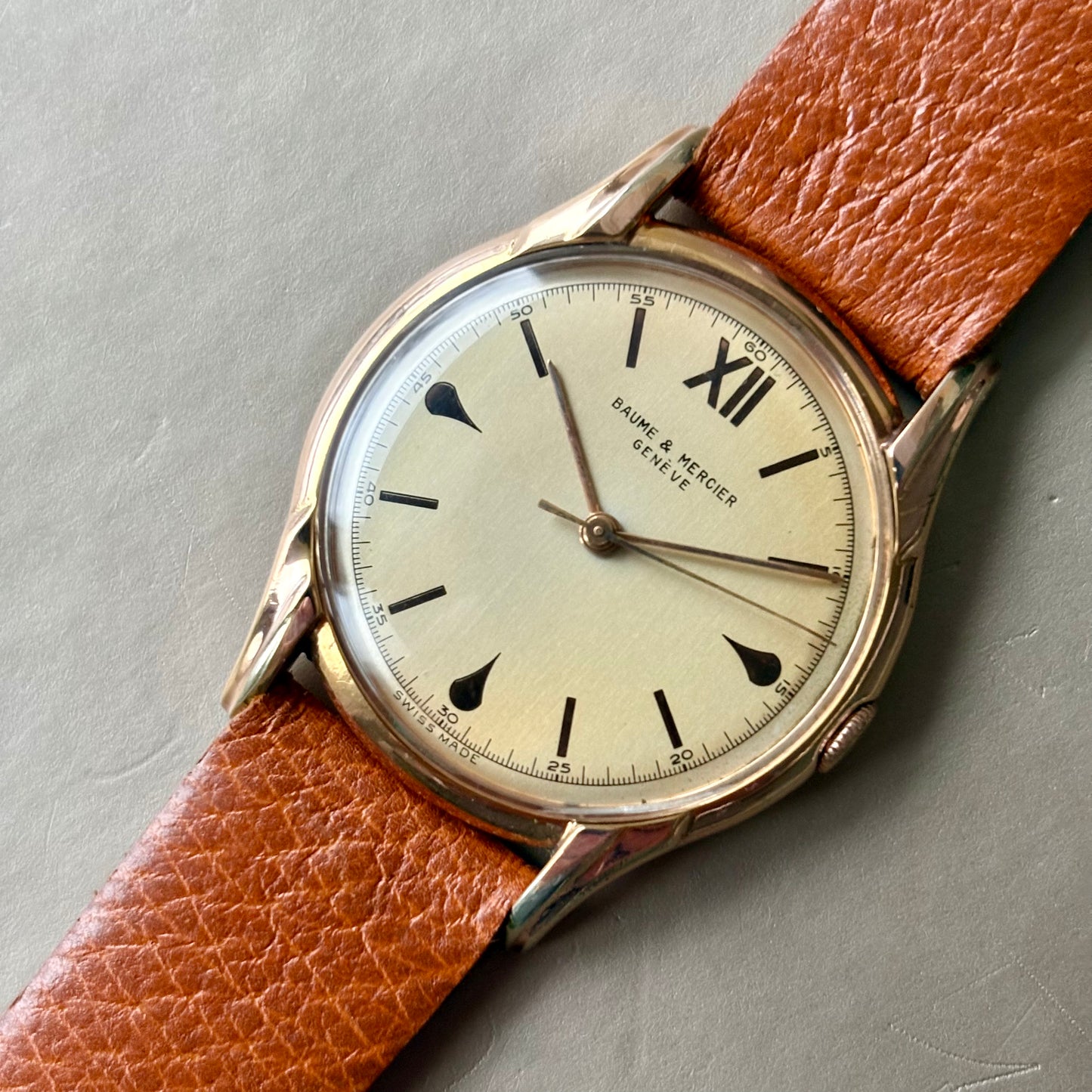 Baume & Mercier – Années 1950 – Plaqué Or – Style Art Déco