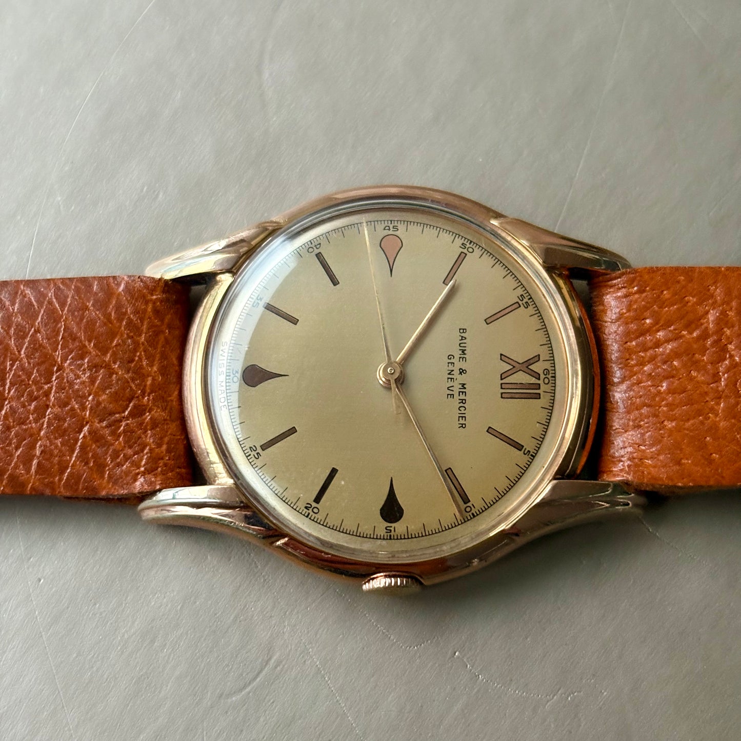 Baume & Mercier – Années 1950 – Plaqué Or – Style Art Déco