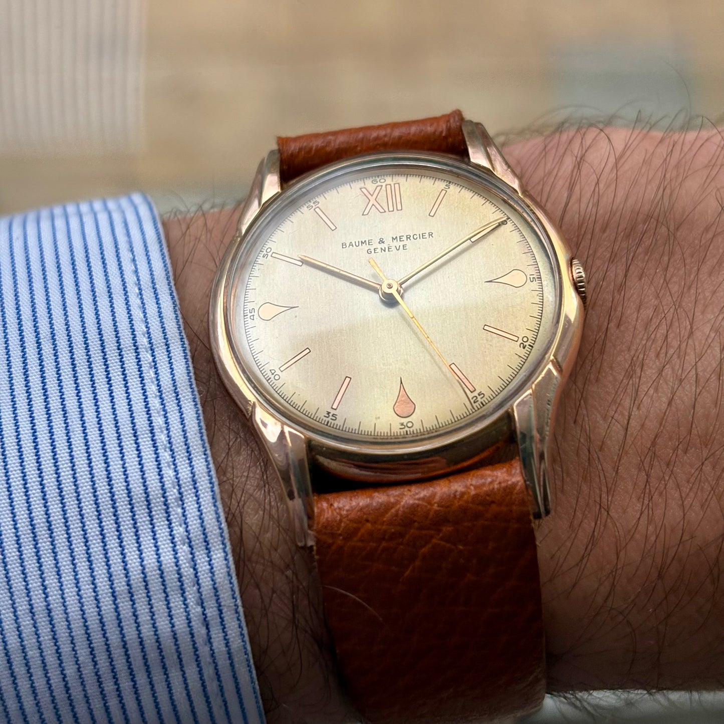Baume & Mercier – Années 1950 – Plaqué Or – Style Art Déco