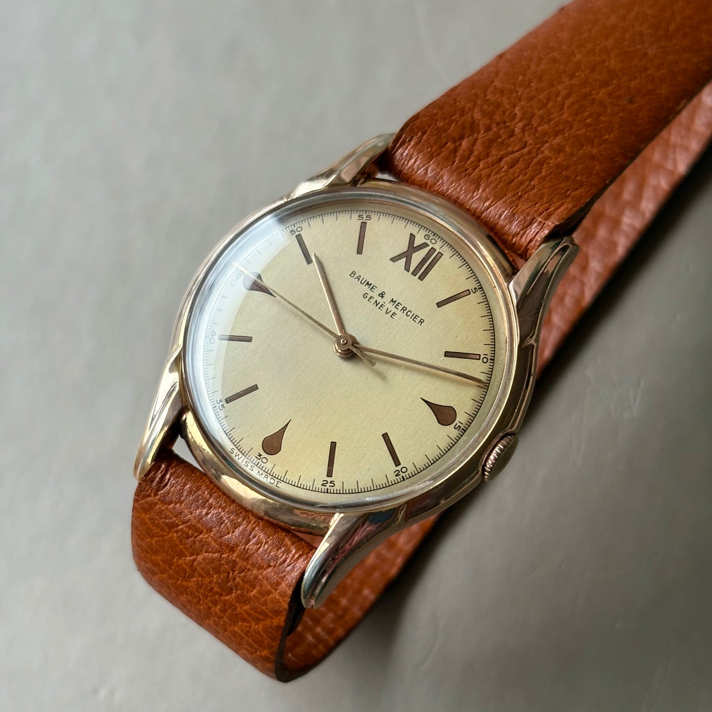 Baume & Mercier – Années 1950 – Plaqué Or – Style Art Déco